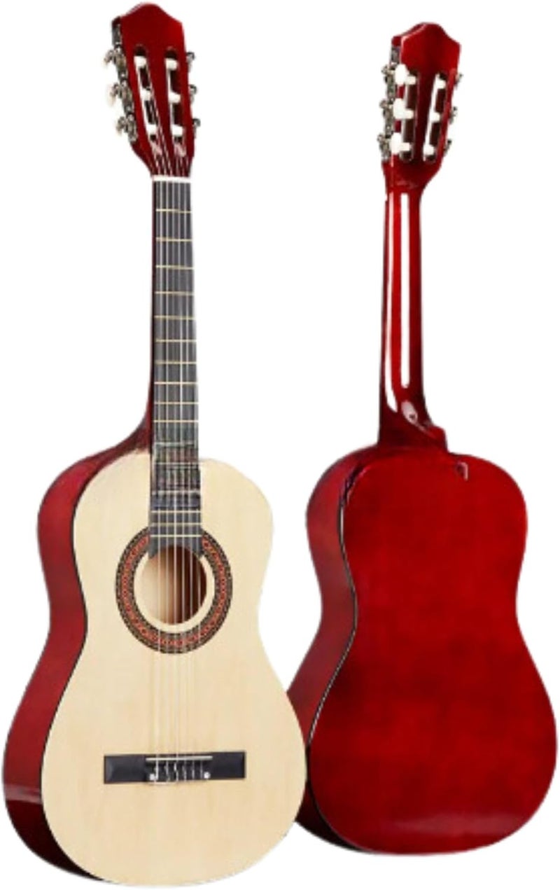MegArya 38” Classical Guitar with Nylon Strings and Bag - Natural Finish - Image 3