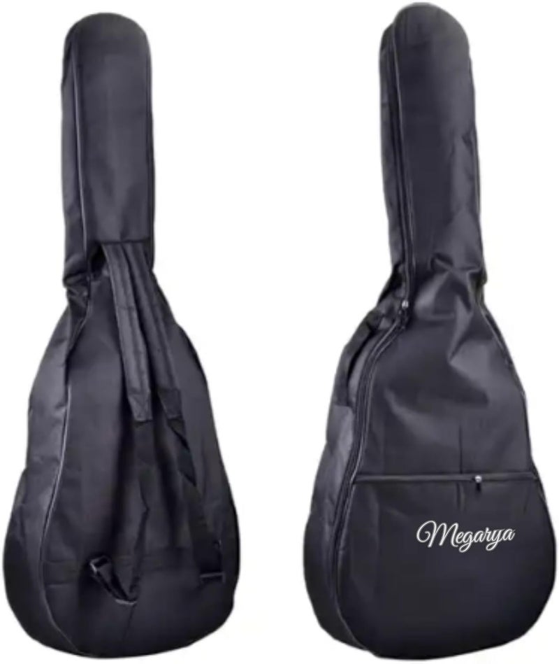 MegArya 38” Classical Guitar with Nylon Strings and Bag - Natural Finish - Image 2