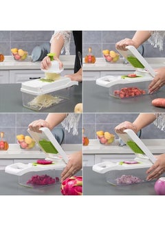 SKY-TOUCH SKY-TOUCH Vegetable Chopper : Multifunctional All-in-One Food Slicer Dicer Cutter with Draining Basket Grater With Container Compact Kitchen Gadgets Sets for Cooking  - Image 3
