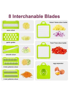 SKY-TOUCH SKY-TOUCH Vegetable Chopper : Multifunctional All-in-One Food Slicer Dicer Cutter with Draining Basket Grater With Container Compact Kitchen Gadgets Sets for Cooking  - Image 2