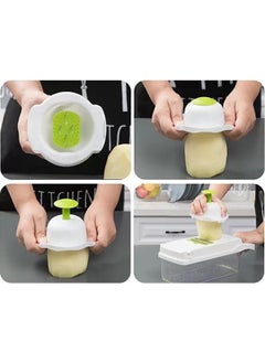 SKY-TOUCH SKY-TOUCH Vegetable Chopper : Multifunctional All-in-One Food Slicer Dicer Cutter with Draining Basket Grater With Container Compact Kitchen Gadgets Sets for Cooking  - Image 4