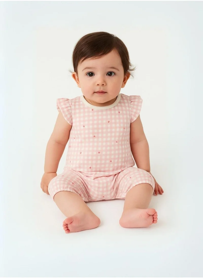 MINOTI 2-Pack Baby Rompers with Ruffle Sleeves and Snap Closures
