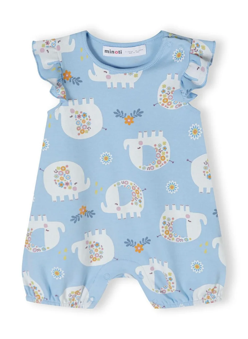 MINOTI 2-Pack Baby Rompers with Ruffle Sleeves and Snap Closures