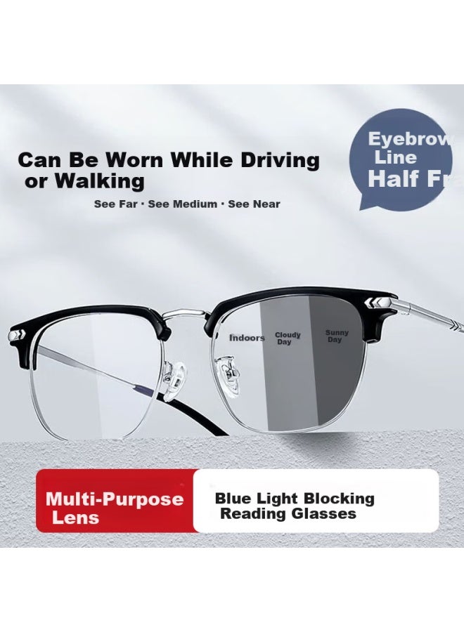 Fall in love Lovesmart Smart Zoom Color-changing Progressive Multifocal Reading Gl For Men And Women, Fashionable Distance And Near Use, Hd Blue Light Blocking, +1.50 Diopters - Image 1
