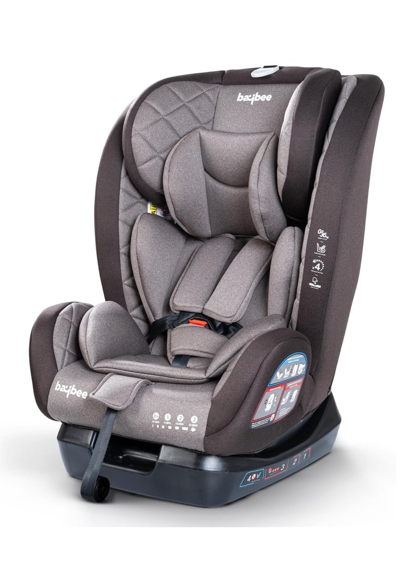 BAYBEE Convertible Infant Car Seat for Baby 0 to 12 Years with 3 Position Recline, Headrest Height Adjustable ECE R44/04 Safety Certified Travel Baby Car Seat for Toddlers Kids Boys Girls Brown  - Image 1