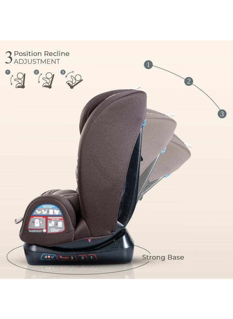 BAYBEE Convertible Infant Car Seat for Baby 0 to 12 Years with 3 Position Recline, Headrest Height Adjustable ECE R44/04 Safety Certified Travel Baby Car Seat for Toddlers Kids Boys Girls Brown  - Image 3