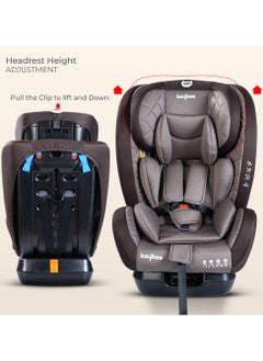 BAYBEE Convertible Infant Car Seat for Baby 0 to 12 Years with 3 Position Recline, Headrest Height Adjustable ECE R44/04 Safety Certified Travel Baby Car Seat for Toddlers Kids Boys Girls Brown  - Image 4