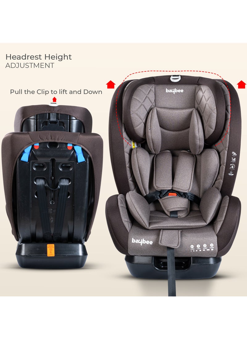 BAYBEE Convertible Infant Car Seat for Baby 0 to 12 Years with 3 Position Recline, Headrest Height Adjustable ECE R44/04 Safety Certified Travel Baby Car Seat for Toddlers Kids Boys Girls Brown  - Image 4