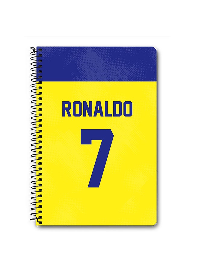 Stylizedd Designer A5 Spiral Notebook Memo Notepad Journal -  Football Player Name - Ronaldo Jersey no 7 Design B