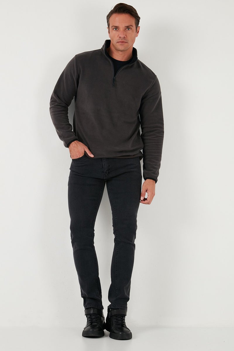 Buratti Slim Fit Half Zipper Stand Collar Polar Fleece Men's Polar 5906003 - Image 2