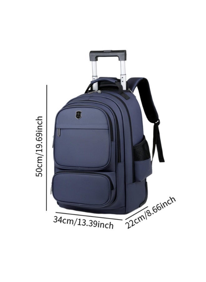 Rolling Travel Backpack with Retractable Handle â€“ 18 Inch Wheeled Business & School Laptop Bag for Men and Women, Multi-Compartment, Waterproof & Convertible Design - Image 2