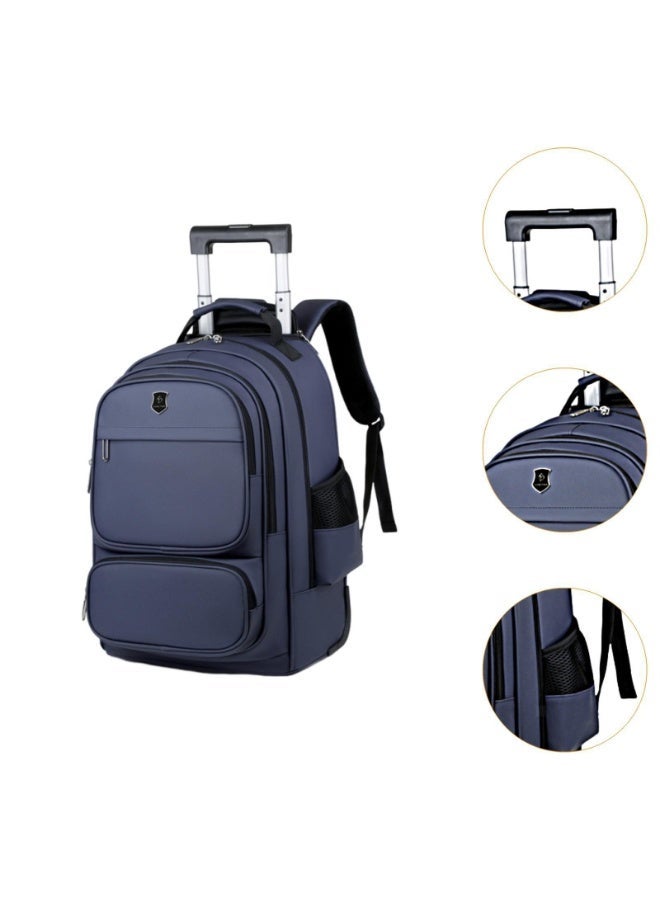 Rolling Travel Backpack with Retractable Handle â€“ 18 Inch Wheeled Business & School Laptop Bag for Men and Women, Multi-Compartment, Waterproof & Convertible Design - Image 1