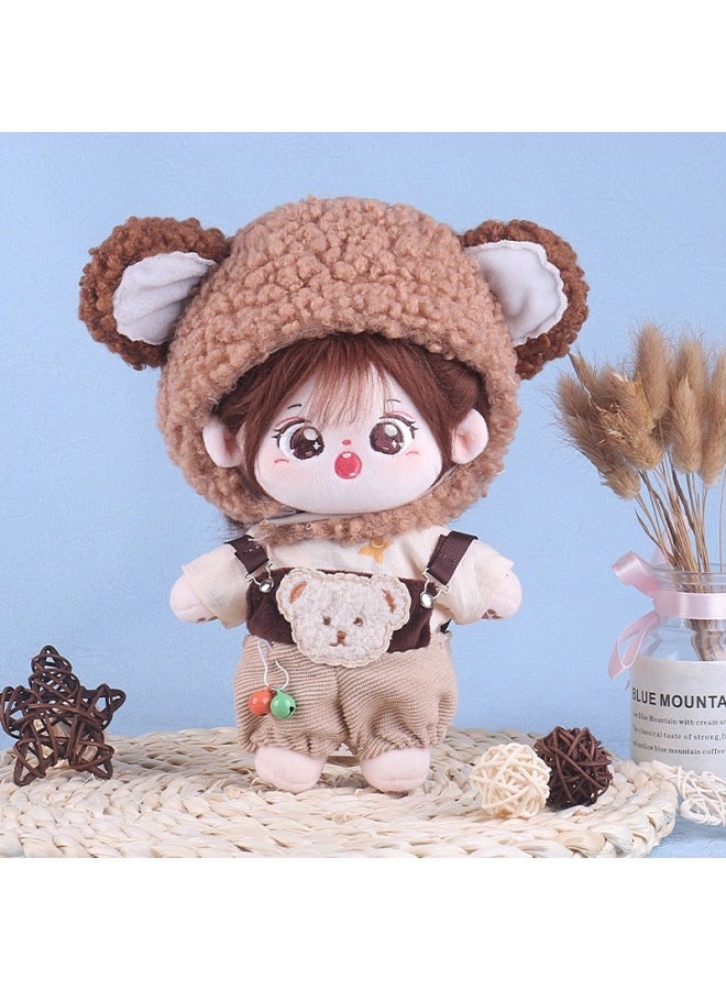 Little Bear Sweatshirt Cotton Doll Sweatshirt Teddy Bear Doll Sweatshirt Doll Plush Toy Doll Replacement Costume Hooded-Specifications:20cm Universal Baby Clothes -Color:Gray Teddy Baby Clothes + Fr - Image 1