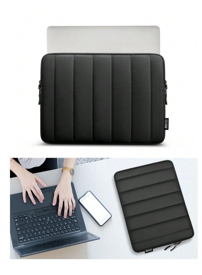 TECOOL Padded Laptop Bag, Lightweight, Water-Resistant, Scratch-Proof, Compatible with Mac Pro, Asus, HP and More, 15-16 Inch, Black - Image 5