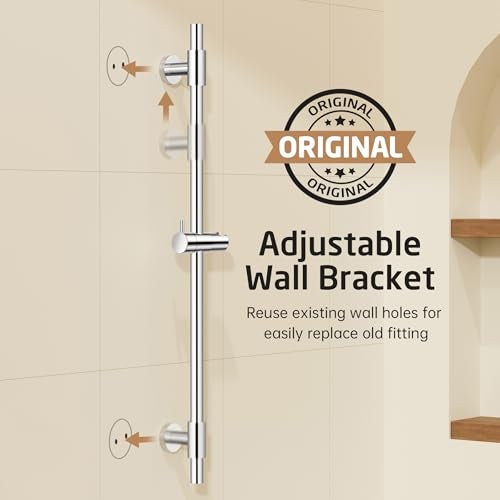 KES Shower Slide Bar 30-Inch with Adjustable Shower Head Holder, SUS 304 Stainless Steel Wall Mounted Shower Bar Polished Finish, F209S78-PS - Image 2