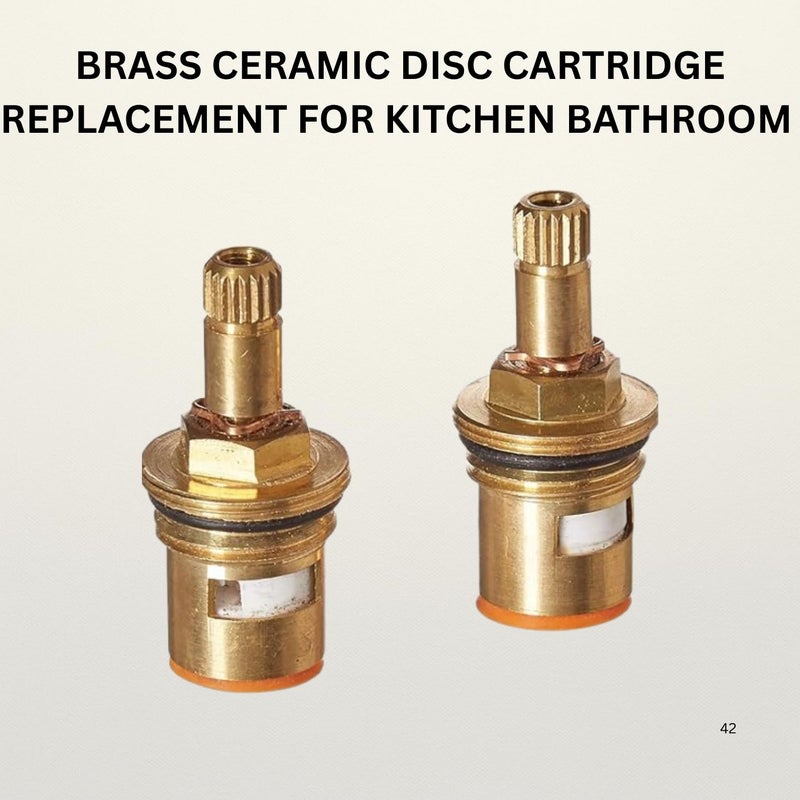 ZAP Brass Ceramic Disc Cartridge Replacement | Quarter Turn Tap Spare for Kitchen & Bathroom | Fits 0.5" Faucets | Durable Brass & Ceramic Body | Pack of 1 - Image 3