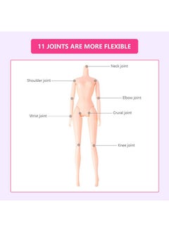 EXCEART 4Pcs Plastic Flexible Rotation 12 Moveable Joints Doll Toy Rotatable Nude Doll Body Toy Female Figure Naked Body Dolls For Diy Dolls  - Image 3