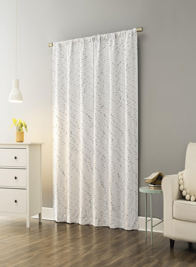 Sun Zero Sylo Generation Contrast Slub Magnetic Closure 100% Blackout Rod Pocket Curtain Panel, 40" x 84", White - Image 2