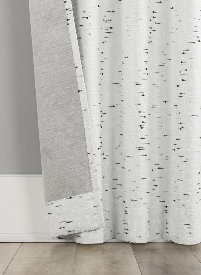 Sun Zero Sylo Generation Contrast Slub Magnetic Closure 100% Blackout Rod Pocket Curtain Panel, 40" x 84", White - Image 5