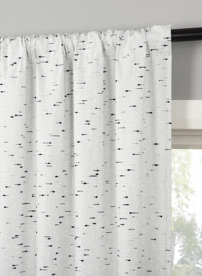 Sun Zero Sylo Generation Contrast Slub Magnetic Closure 100% Blackout Rod Pocket Curtain Panel, 40" x 84", White - Image 3