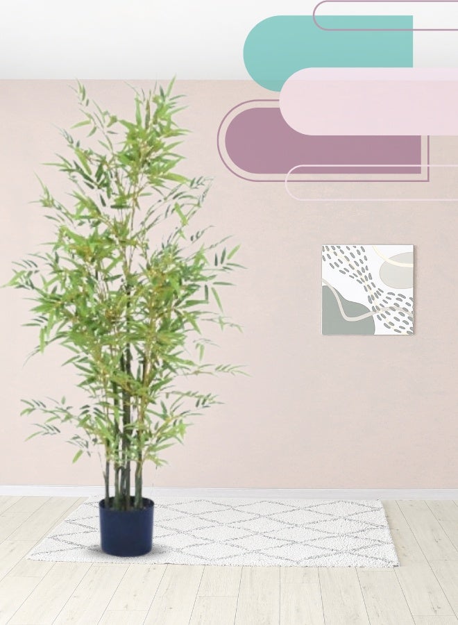 Generic 150CM Artificial Trees Fake Bamboo Plant In Black Pot Plant Potted Artificial Bamboo Tree For Indoor Home Décor For Office Kitchen Counter Top Indoor Decor Garden Lawn  - Image 1