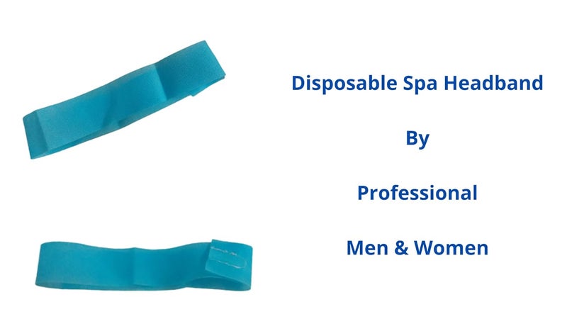 RXSHOPY RXSHOPY Disposable NonWoven Blue Convenient Closure Professional Facial Headband Elastic Skin Care for Home Salon Parlour Spa Beauty Care Gym Jogging 115 X 15 50  - Image 5