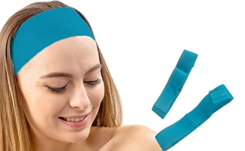 RXSHOPY RXSHOPY Disposable NonWoven Blue Convenient Closure Professional Facial Headband Elastic Skin Care for Home Salon Parlour Spa Beauty Care Gym Jogging 115 X 15 50  - Image 2