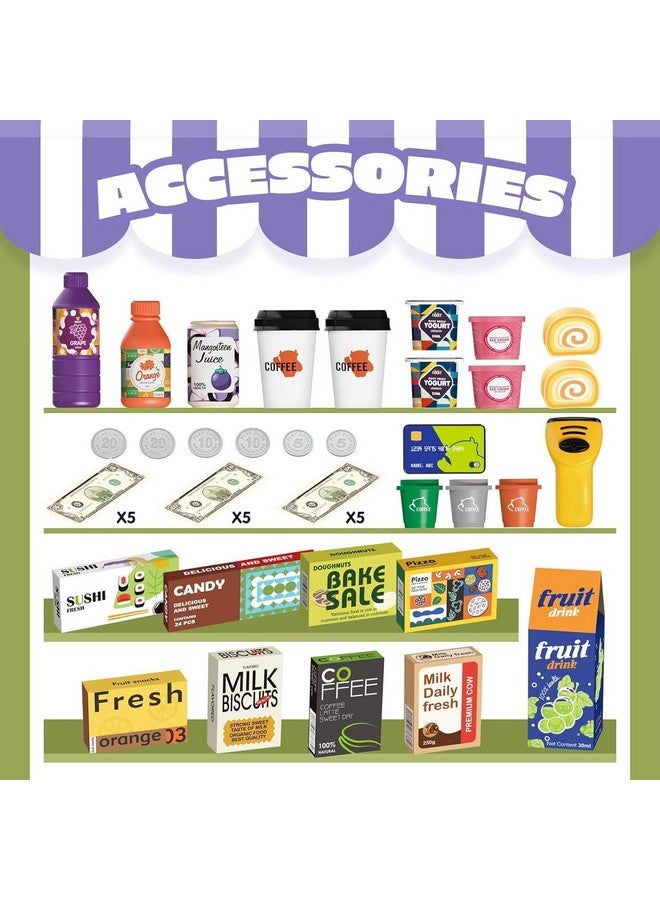 FunBlast Super Market Shopping Play Set Toys for Kids - Fast Food Play Set Toys for Girls, Pretend Play Toys for Kids Girls, Role Play Toys for 3+ Years Kids Girls Boys (46 Pcs) - Image 4