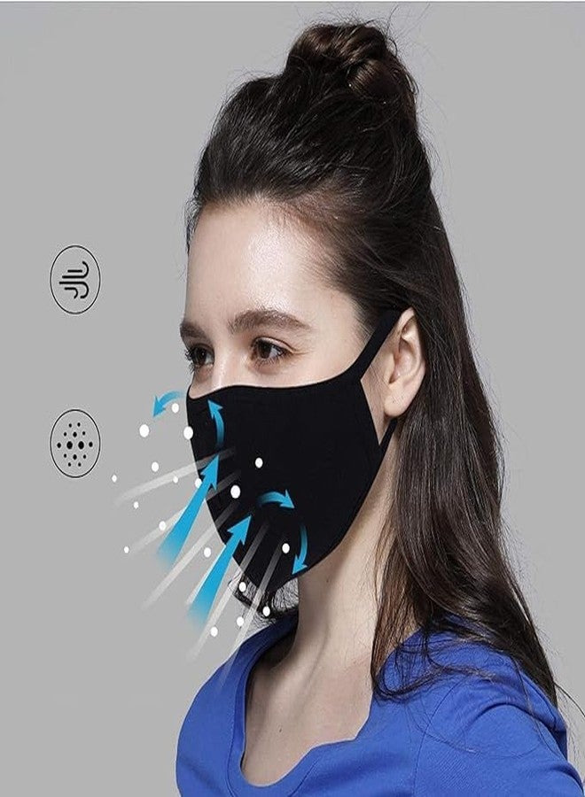 GR DESIGN Hosiery Black Cotton Mask, Breathable Reusable and Washable Face Masks For Men and Women (pack of 3) - Image 3