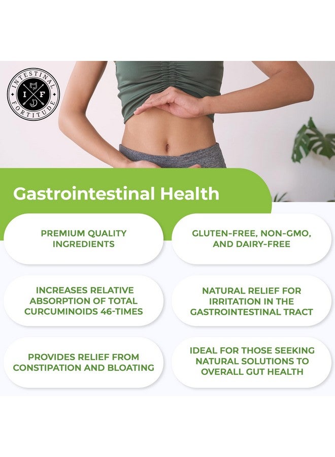 Intestinal Fortitude قوة الأمعاء AI-5 - مكمل كبسولات عشبية للهضم مع CurcuWIN، الكركم، الكركمين، بوسويليا سيراتا، جذر الزنجبيل و EGCG الشاي الأخضر لدعم صحة الأمعاء والهضم، خالي من الكائنات المعدلة وراثيًا، خالي من الألبان - Image 4