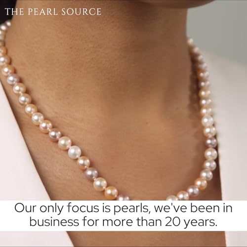 The Pearl Source 6.5-7.0mm AAA Quality Multicolor Freshwater Cultured Pearl Necklace for Women in 18" Princess Length - Image 5