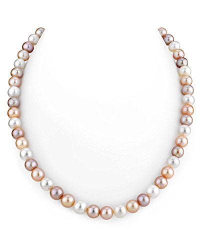 The Pearl Source 6.5-7.0mm AAA Quality Multicolor Freshwater Cultured Pearl Necklace for Women in 18" Princess Length - Image 1