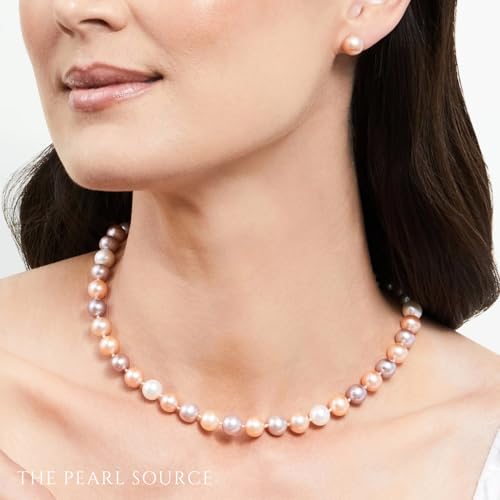 The Pearl Source 6.5-7.0mm AAA Quality Multicolor Freshwater Cultured Pearl Necklace for Women in 18" Princess Length - Image 3