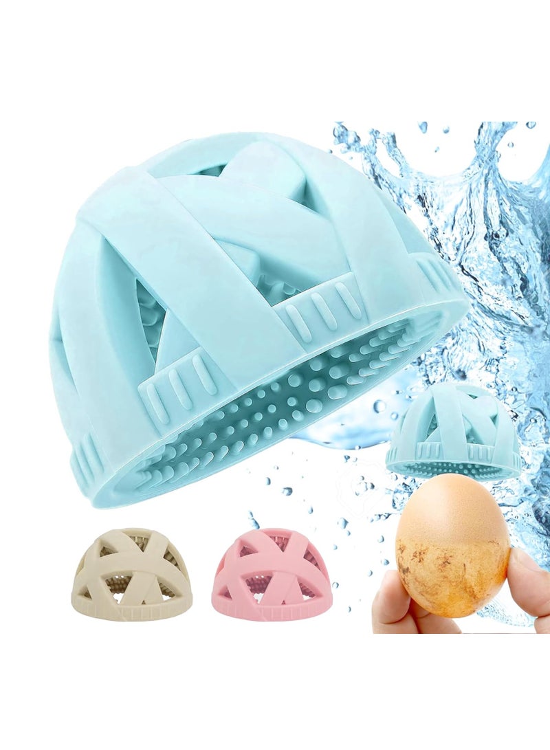 Fresh Egg Washer, Reusable Silicone Cleaner and Kitchen Brush Tools - Egg Brush for Cleaning Fresh Eggs, Fresh Egg Cleaner (Blue)  - Image 1