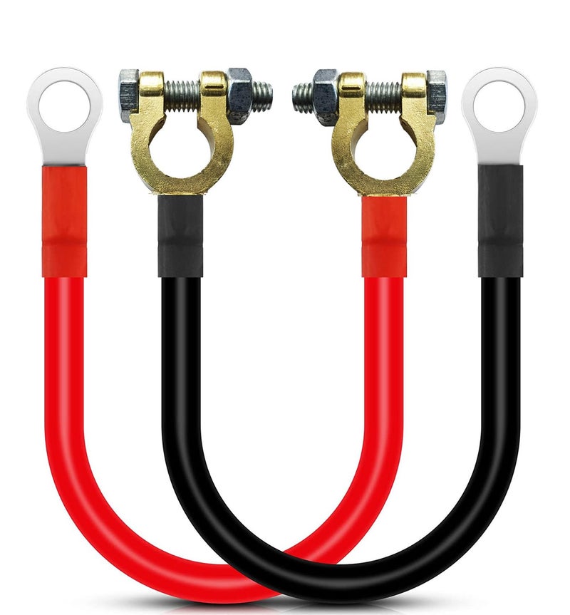 Gebildet 30cm Battery Inverter Cable with Battery Terminals Connectors 12V24V 25mm 3AWG Max 125A Battery Cable Auto Battery Leads Red and Black for Truck Motorcycle Solar RV Marine