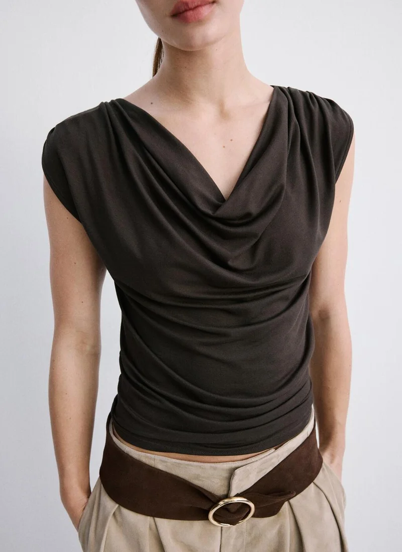 MANGO  Draped fitted t-shirt for Women | Best Price UAE