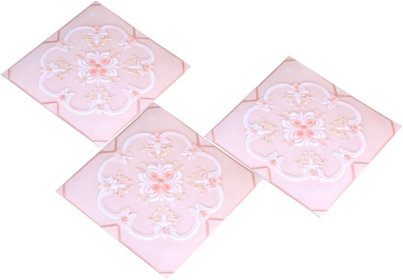 klarako Tile Stickers, 10Pcs Self Adhesive PVC Tile Floor Wall Stickers 3D Decal for Home Decor 12CM*12CM (# 04) - Image 4