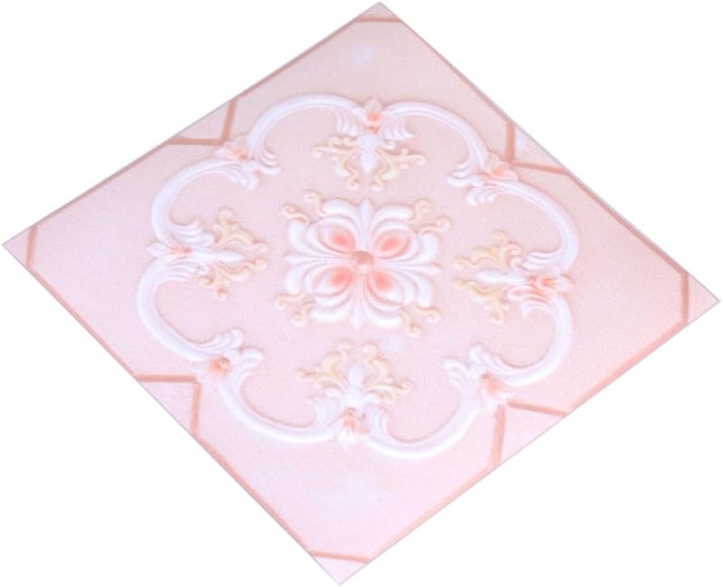 klarako Tile Stickers, 10Pcs Self Adhesive PVC Tile Floor Wall Stickers 3D Decal for Home Decor 12CM*12CM (# 04) - Image 3