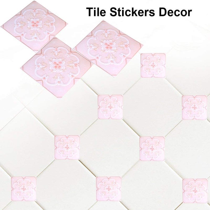 klarako Tile Stickers, 10Pcs Self Adhesive PVC Tile Floor Wall Stickers 3D Decal for Home Decor 12CM*12CM (# 04) - Image 5