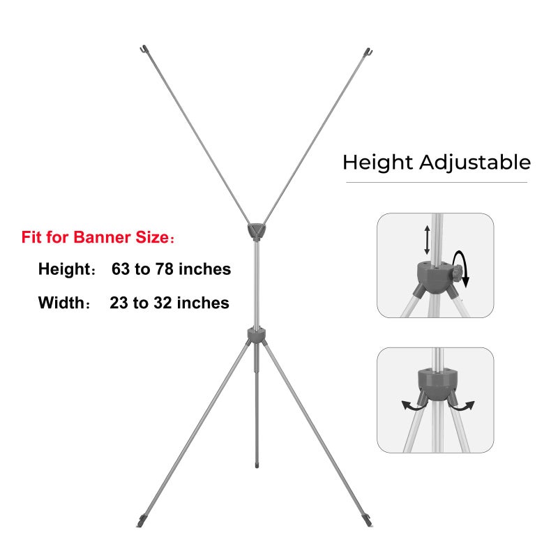 YDisplay X Banner Stand Adjustable Fit Banner Size from 23"X63" to 32"X78" Portable Oxford Bag for Trade Show Exhibition Market,1 Pack - Image 2