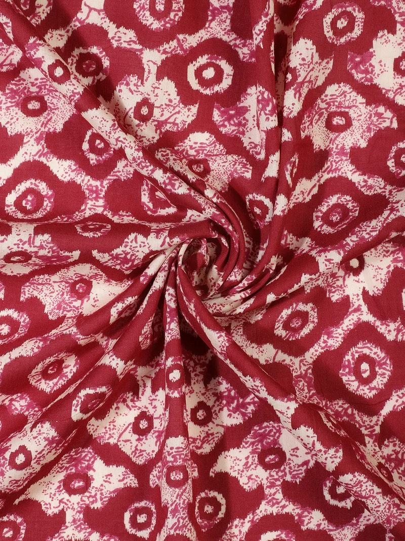 أيه كيه إس Pink Ikat-Inspired Block Print Fabric
