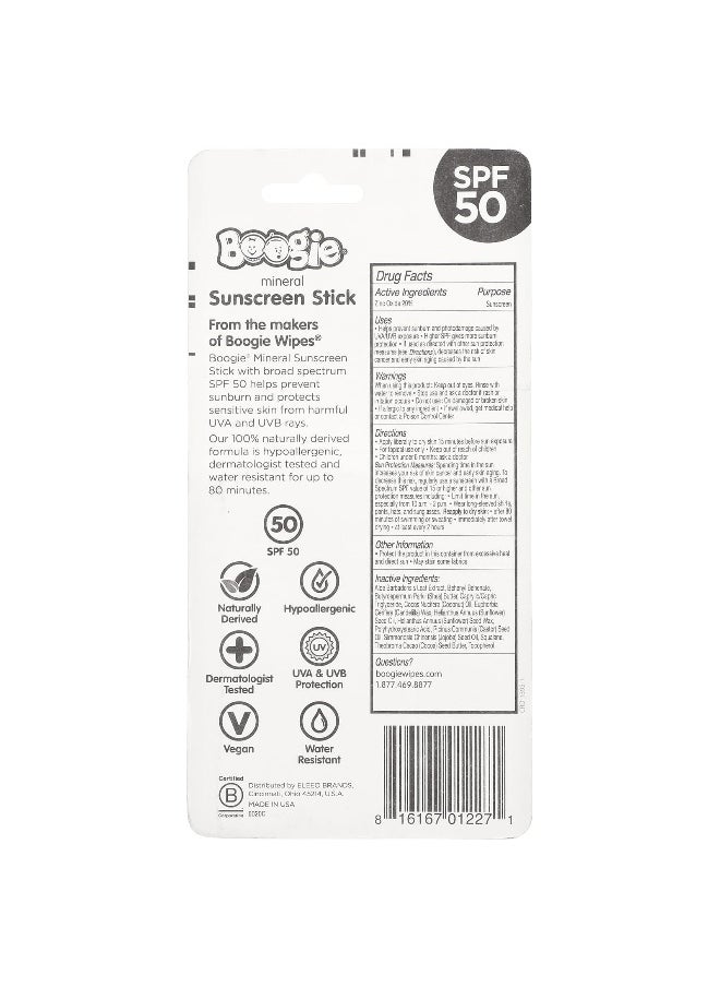 Boogie Wipes Boogie Wipes, Mineral Sunscreen Stick, SPF 50, 0.49 oz (14 g)  - Image 3