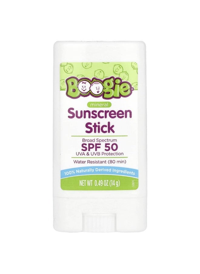 Boogie Wipes Boogie Wipes, Mineral Sunscreen Stick, SPF 50, 0.49 oz (14 g)  - Image 1