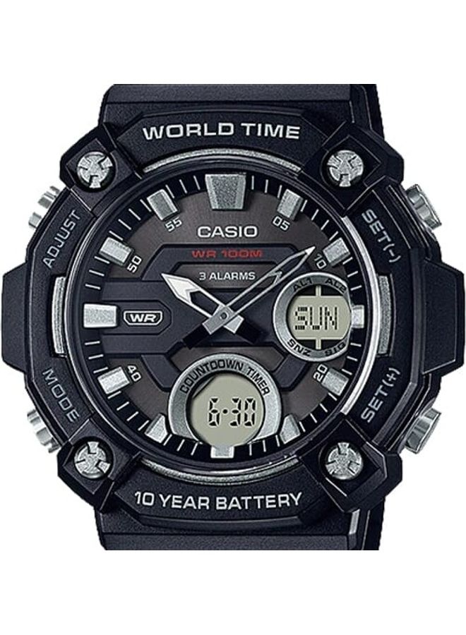 CASIO Men Digital Analog Black Dial Resin Band Watch AEQ-120W-1AVDF - Image 4