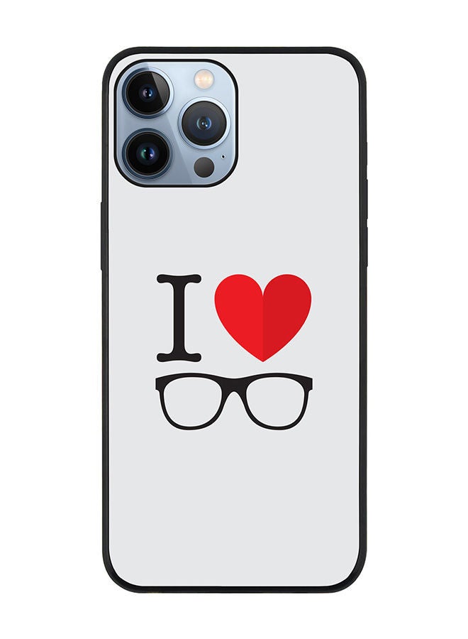 Stylizedd Rugged Black edge case for Apple iPhone 13 Pro Max Slim fit Soft Case Flexible Rubber Edges Anti Drop TPU Gel Thin Cover - I Love Glasses - Image 1