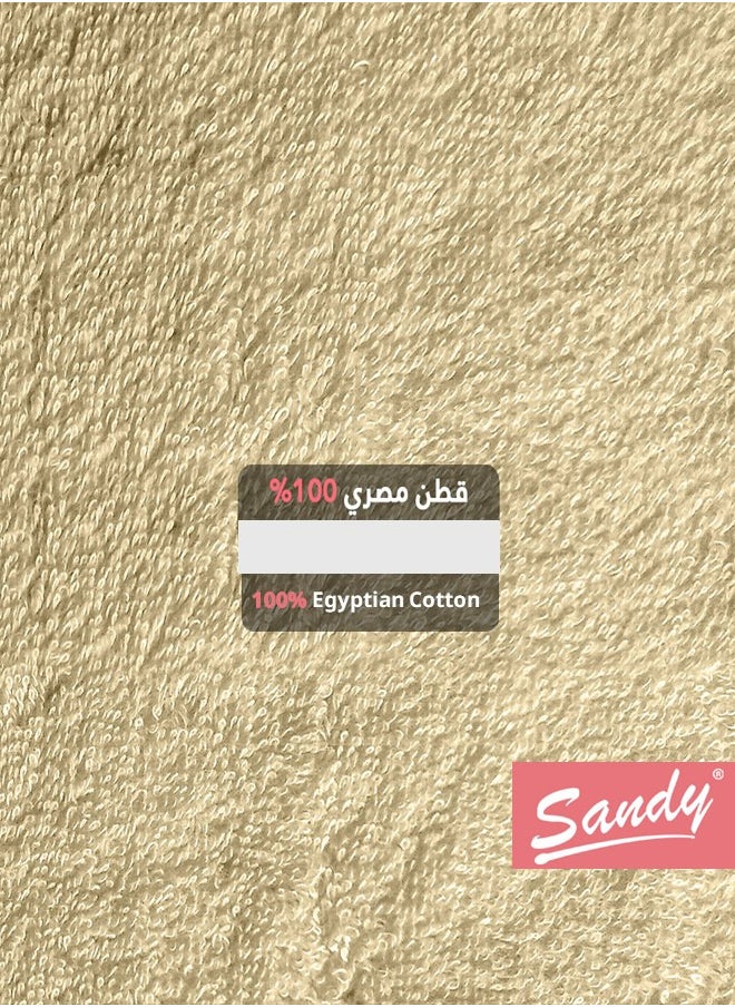 ساندي ساندي منشفة شعر فاخرة بجودة الفنادق مصنوعة من القطن بنسبة 100% مصنوعة في مصر - 600 غرام لكل متر مربع، ناعمة وسريعة الجفاف وعالية الامتصاص (4 قطع - 50 × 90 سم) - بيج تان  - Image 4