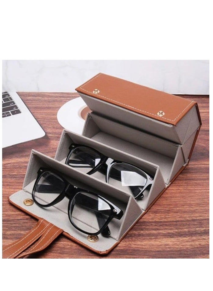 Eyeglasses organizer with a stylish and practical design that contains 5 sections dedicated to storing and protecting sunglasses and prescription glasses. It can also be used to organize accessories such as watches, bracelets, or even small jewelry. - Image 4