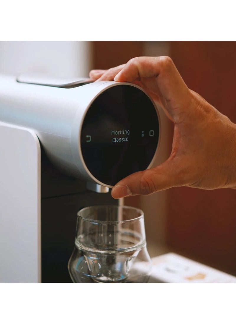 MORNING - Capsule Coffee Machine, Built-in recipes, Adjustable - brew temperature, pressure profiles and the water-to-coffee ratio, Compatible with Nespresso® Original Line Capsules - White - Image 1