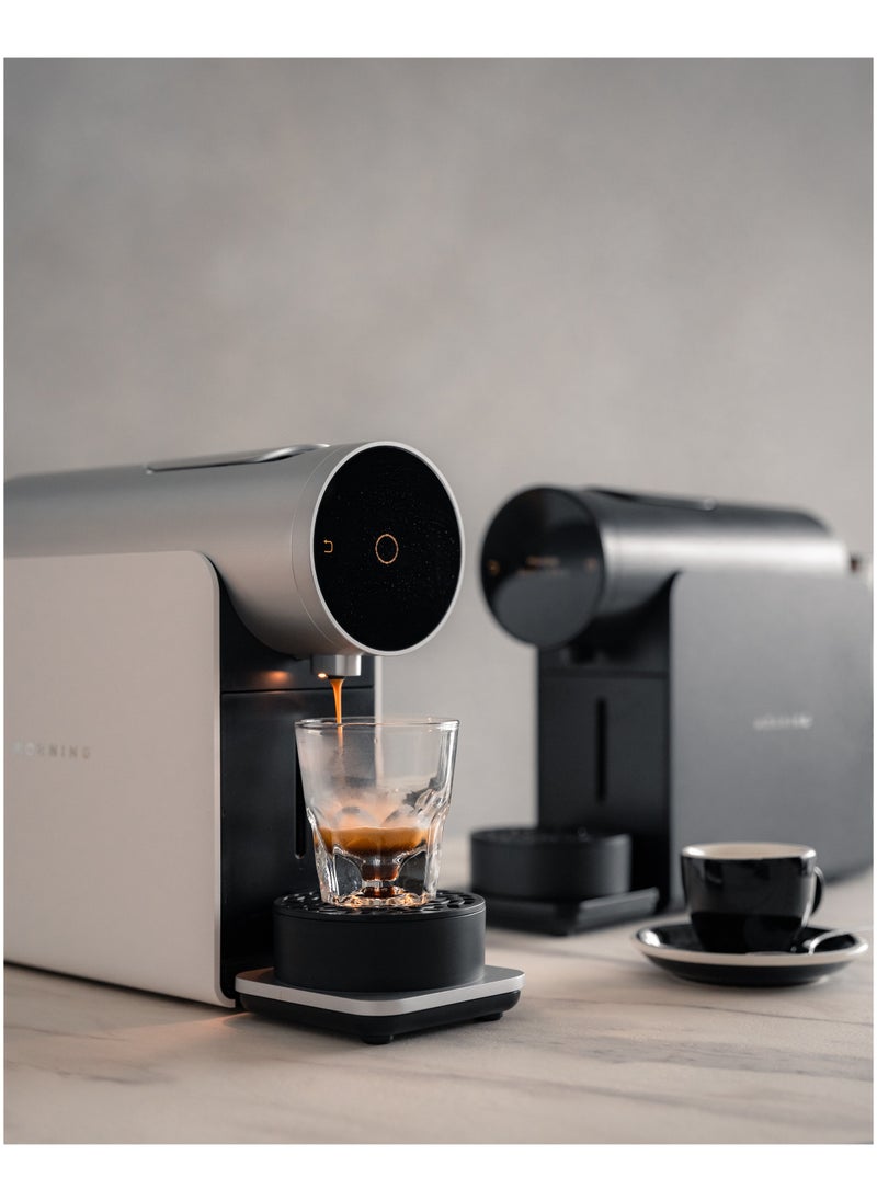 MORNING - Capsule Coffee Machine, Built-in recipes, Adjustable - brew temperature, pressure profiles and the water-to-coffee ratio, Compatible with Nespresso® Original Line Capsules - White - Image 1