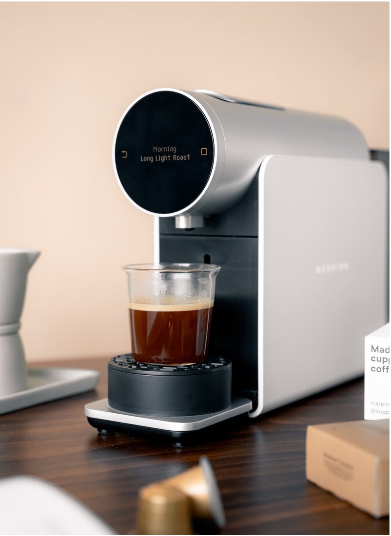 MORNING - Capsule Coffee Machine, Built-in recipes, Adjustable - brew temperature, pressure profiles and the water-to-coffee ratio, Compatible with Nespresso® Original Line Capsules - White - Image 1